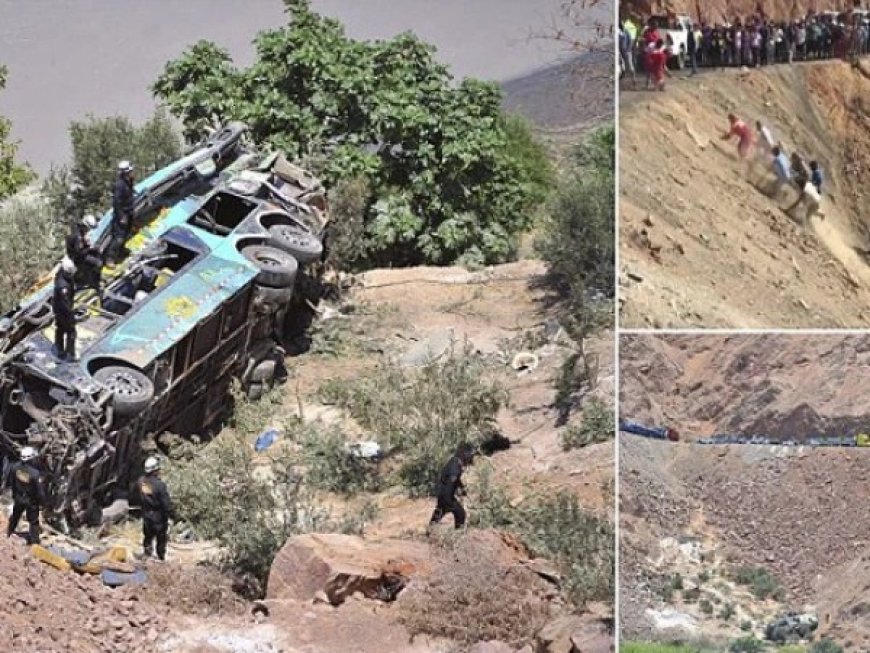 پيرو کښې بس ژورې کندې ته پريوتے،١٥ مړۀ