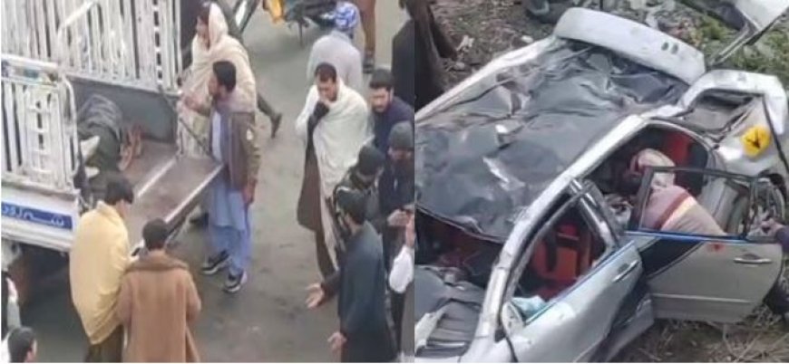 مهمندو کښې افسوسناکه ټريفکي پېښه،6 مړۀ، يو ژوبل