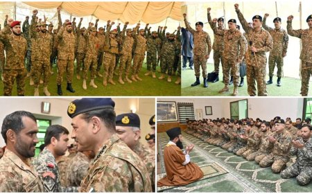 دفيلډ مارشل سيد عاصم منير دکرمې دوره، داختر لمونځ ئې ځوانانو سره ادا کړيدے