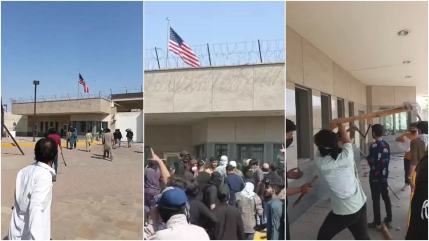 کراچۍ کښې مظاهرين امريکائي قونصليټ ته داخل، نښتو کښې ٩ مړۀ